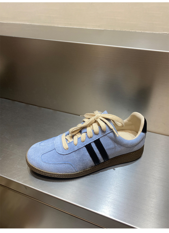 Desun moteriški sportiniai bateliai Korejos stiliumi, viršutinė oda, apvali nosis, žemas kulnas 1–3 cm, guma padas