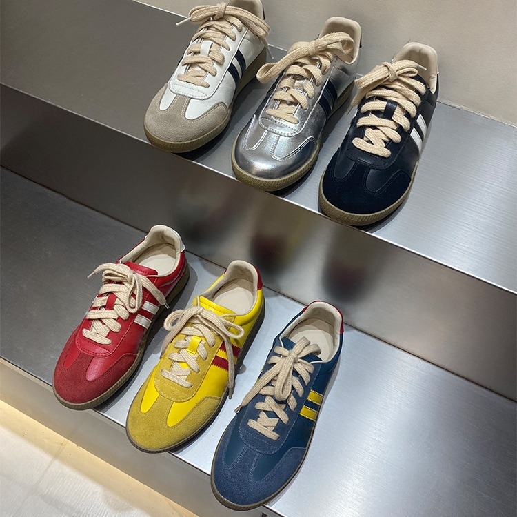 Desun moteriški sportiniai bateliai Korejos stiliumi, viršutinė oda, apvali nosis, žemas kulnas 1–3 cm, guma padas