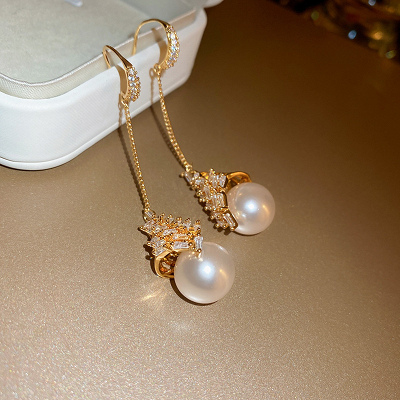 Pērļu geometriskās auskaras, rokām darinātas, ar 925 sudraba adatu, korejiskā stila, modelis HE8132