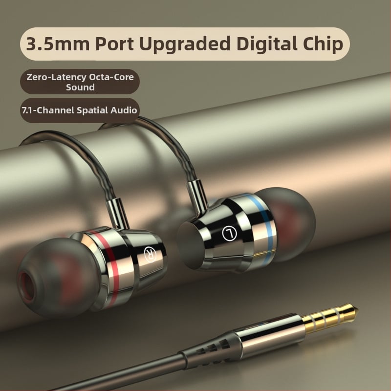 Iekšējās ausu austiņas ar Type-C savienotāju, 1,2 m vads, spēcīgs basu, trokšņu izolācija, silikona/metāla uzgaļi, modelis F5-11