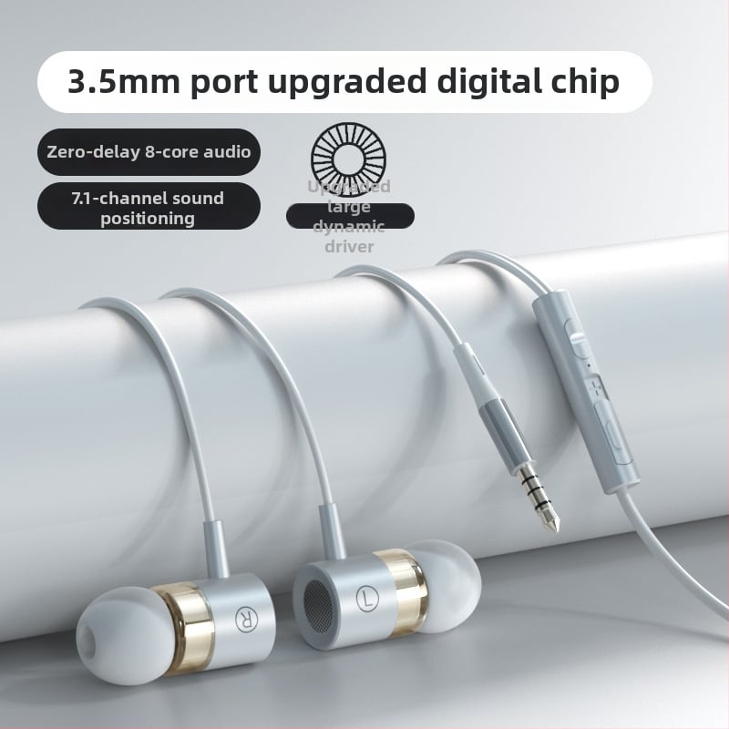 Iekšējās ausu austiņas ar Type-C savienotāju, 1,2 m vads, spēcīgs basu, trokšņu izolācija, silikona/metāla uzgaļi, modelis F5-11