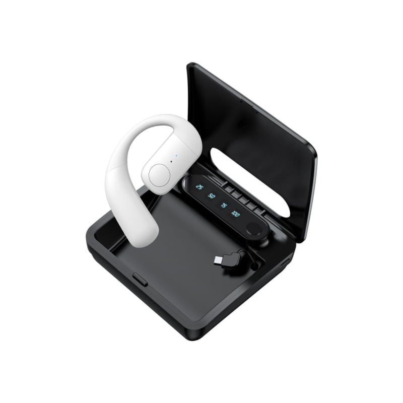 Bluetooth слушалка с костна проводимост – едностранна, закачена към ухото, Bluetooth 5.4, обхват 10 м, над 8 часа работа