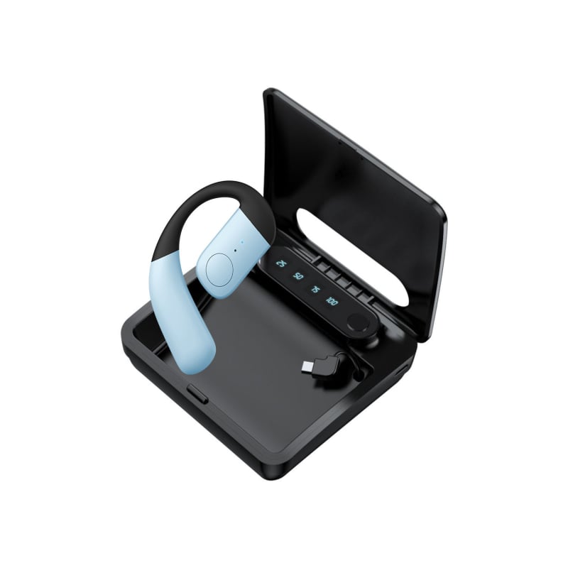 Bluetooth слушалка с костна проводимост – едностранна, закачена към ухото, Bluetooth 5.4, обхват 10 м, над 8 часа работа