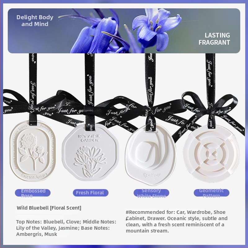 Автомобилна ароматизираща висулка от камък; функции: ароматизиране, премахване на миризми, интериорно оформление; стил: прост