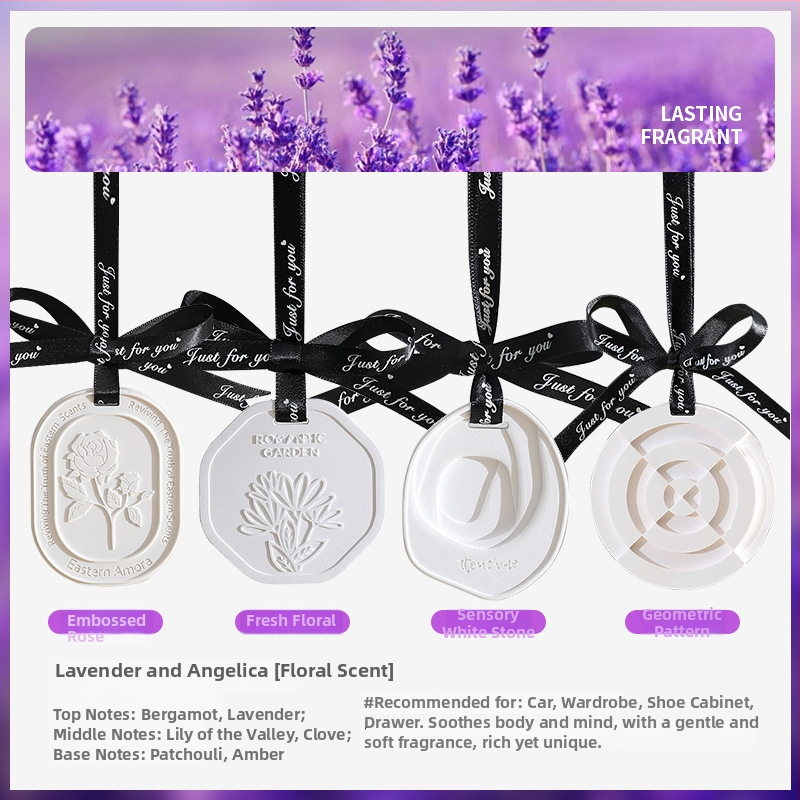 Автомобилна ароматизираща висулка от камък; функции: ароматизиране, премахване на миризми, интериорно оформление; стил: прост