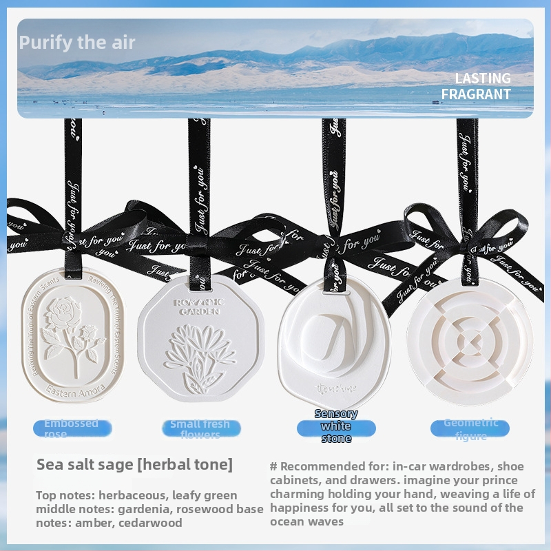 Автомобилна ароматизираща висулка от камък; функции: ароматизиране, премахване на миризми, интериорно оформление; стил: прост