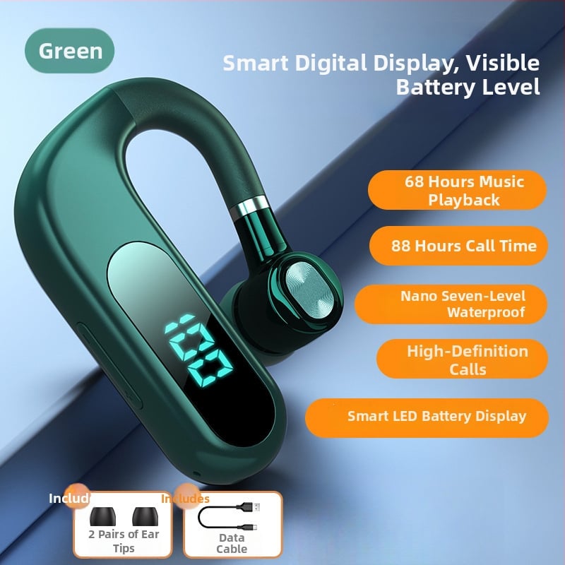 Bluetooth ausu klausule ar ausu āķi, stereo, Huawei čipsets, Bluetooth 2.0, līdz 4 stundām darbības laiks