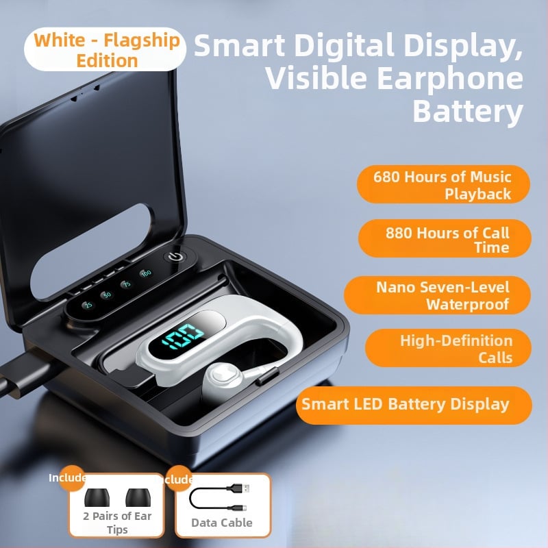 Bluetooth ausu klausule ar ausu āķi, stereo, Huawei čipsets, Bluetooth 2.0, līdz 4 stundām darbības laiks