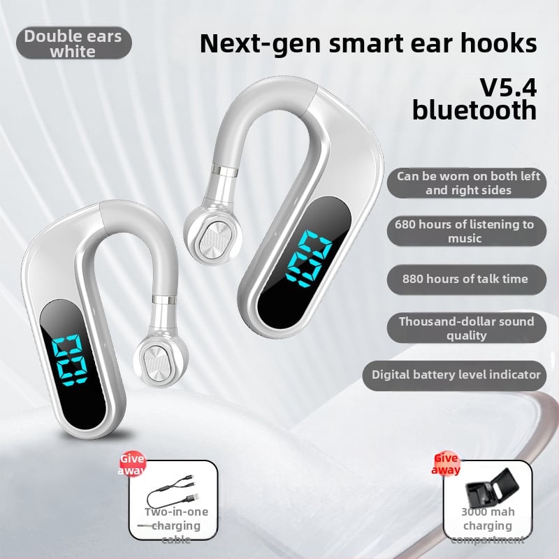 Bluetooth ausu klausule ar ausu āķi, stereo, Huawei čipsets, Bluetooth 2.0, līdz 4 stundām darbības laiks