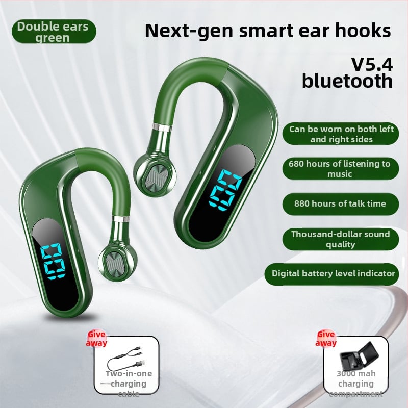 Bluetooth ausu klausule ar ausu āķi, stereo, Huawei čipsets, Bluetooth 2.0, līdz 4 stundām darbības laiks