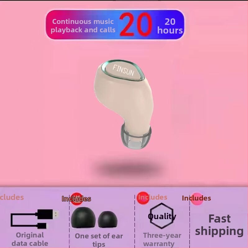 Sisekõrv Bluetooth kõrvaklapp — mono, IPX4, Bluetooth 5.3, 5 m ulatus, tööaeg üle 8 tunni