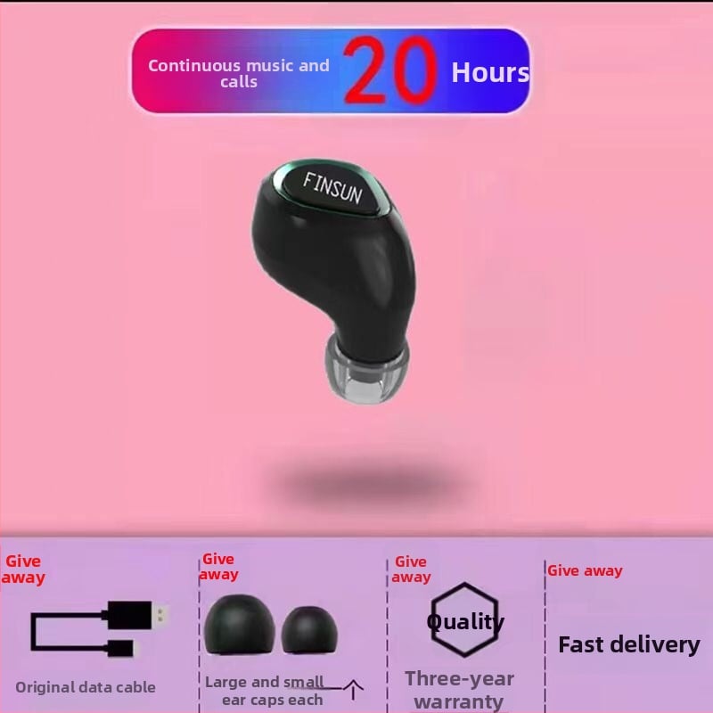 Sisekõrv Bluetooth kõrvaklapp — mono, IPX4, Bluetooth 5.3, 5 m ulatus, tööaeg üle 8 tunni