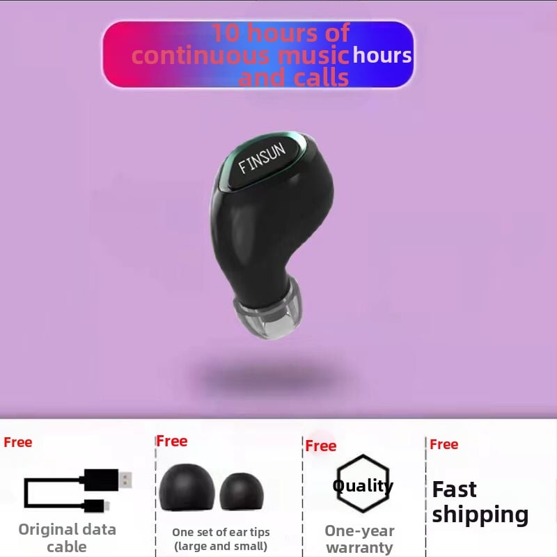 Sisekõrv Bluetooth kõrvaklapp — mono, IPX4, Bluetooth 5.3, 5 m ulatus, tööaeg üle 8 tunni