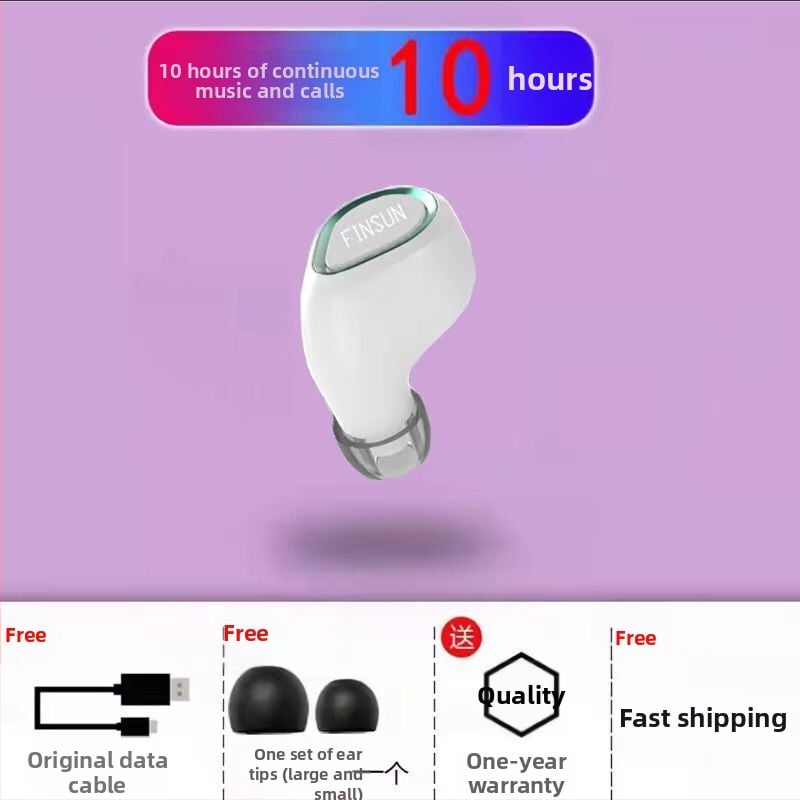 Sisekõrv Bluetooth kõrvaklapp — mono, IPX4, Bluetooth 5.3, 5 m ulatus, tööaeg üle 8 tunni