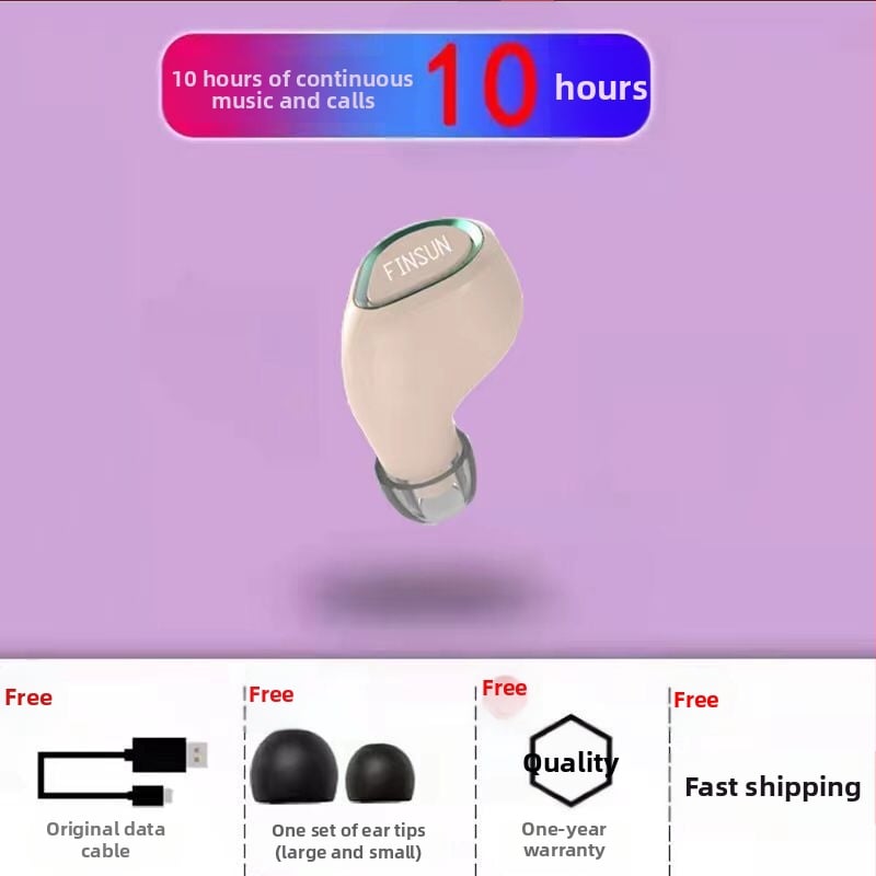 Sisekõrv Bluetooth kõrvaklapp — mono, IPX4, Bluetooth 5.3, 5 m ulatus, tööaeg üle 8 tunni