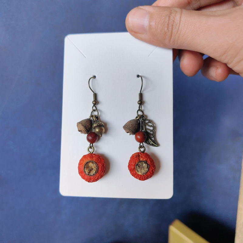 Обеци от сплав със електроплакирано покритие, медени ушни шипове, пасторален стил, Пролет 2025