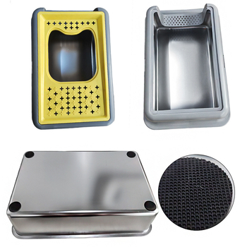 Κάδος άμμου γάτας από μεταλλική και πλαστική κατασκευή, πλήρως κλειστός, με αντι-πιτσιλίσματα, εύκολη συναρμολόγηση, Jinlang Industry