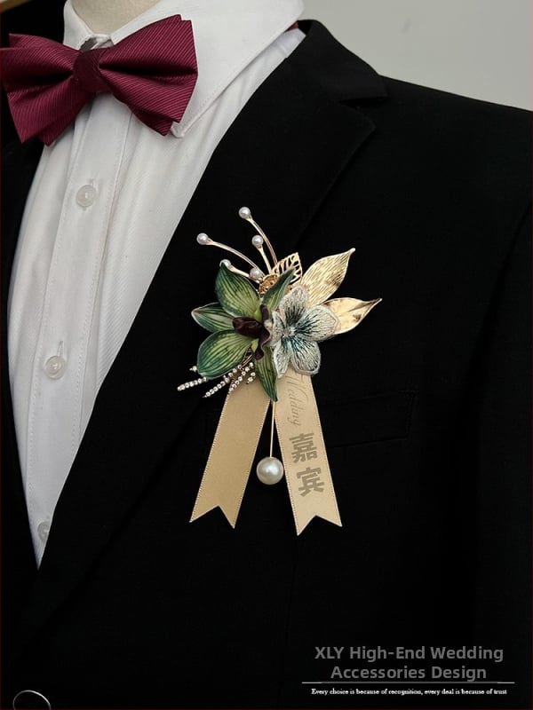 Miško stiliaus magnetinis korsage jaunikiui ir nuotakai, asmeninė dovana, tinkama Kalėdoms ir įsikūrimui