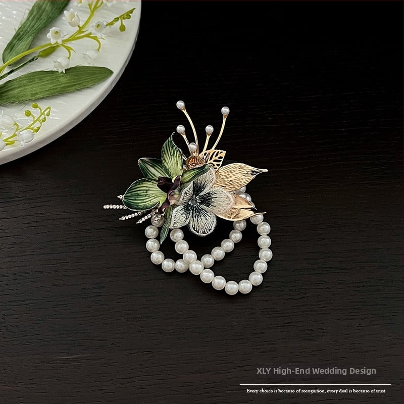 Miško stiliaus magnetinis korsage jaunikiui ir nuotakai, asmeninė dovana, tinkama Kalėdoms ir įsikūrimui