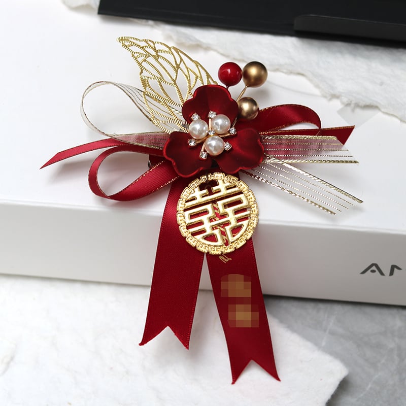 Esküvői brooch készlet menyasszony és vőlegény részére, koszorúslányok, tanúk, szülők és család – teljes készlet