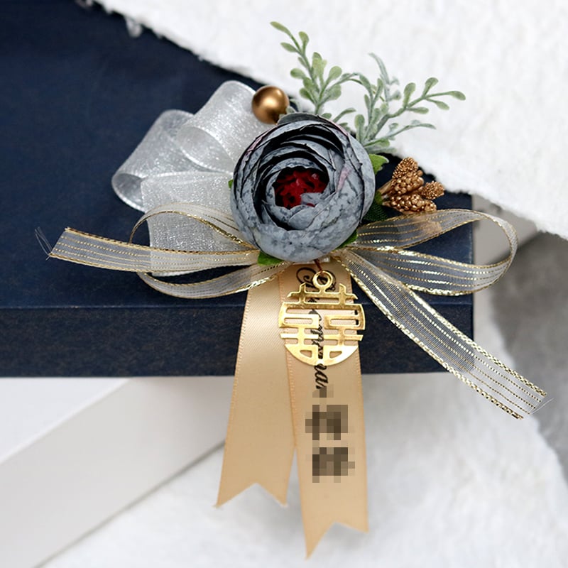 Esküvői brooch készlet menyasszony és vőlegény részére, koszorúslányok, tanúk, szülők és család – teljes készlet