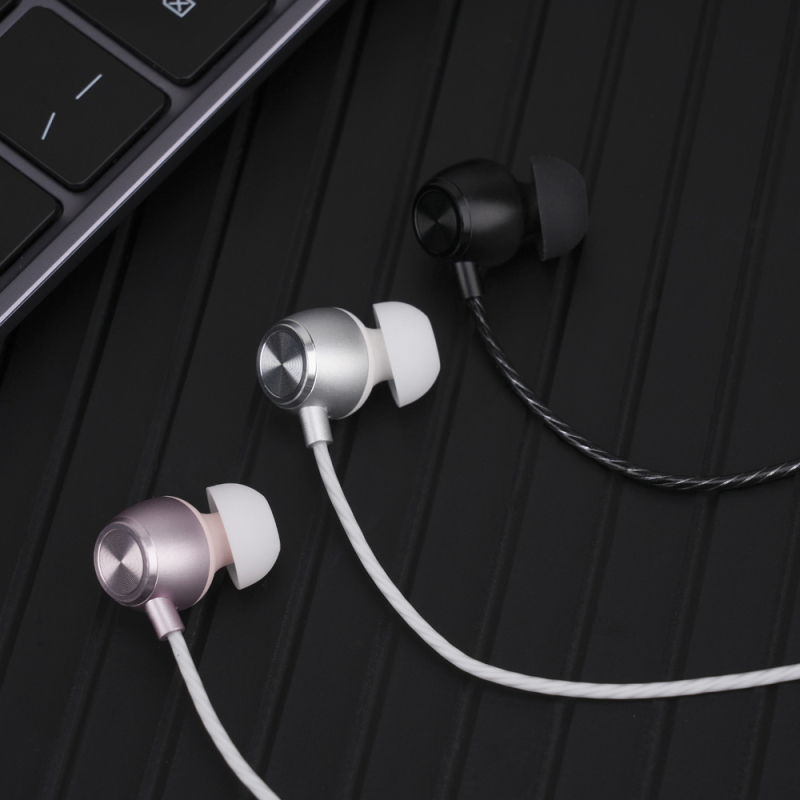 FRANSUN In-Ear vadu auskars ar mikrofonu, 3,5 mm taisnais spraudnis, 1,2 m kabelis, 10 mm draiveris