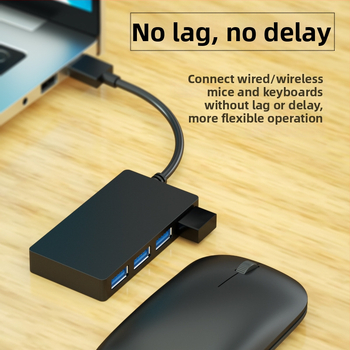 USB 3.0 hub, 4 priključka, proširenje 1–4, napajanje preko USB, kabel dužine 10 cm, prijenos 5DBps