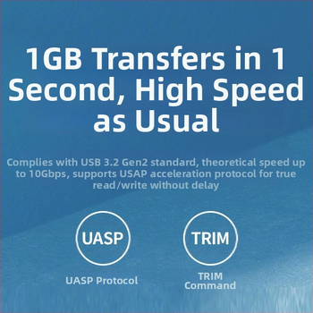 M.2 SSD dėžutė NVMe/NGFF/SATA, aliuminio lydinio korpusas, palaiko iki 2TB, duomenų perdavimo greitis 10Gbps/5Gbps