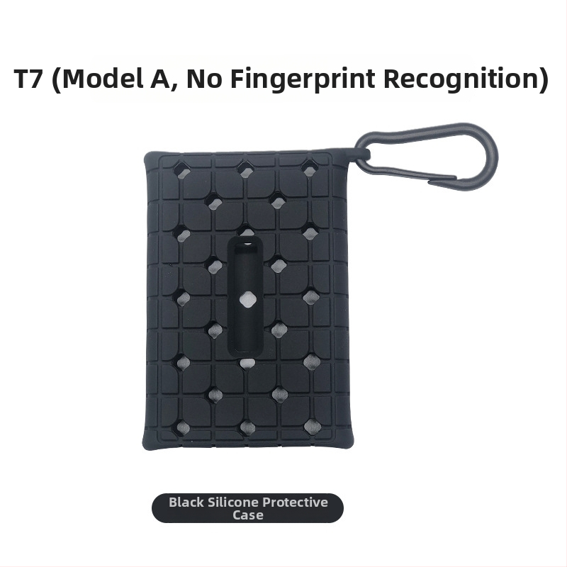 Silīkona aizsargkorpuss Samsung T7/T7 Touch/T9 – kritiena izturība un siltuma izkliede, ar karabīnu, pielāgojams logotips un iepakojums