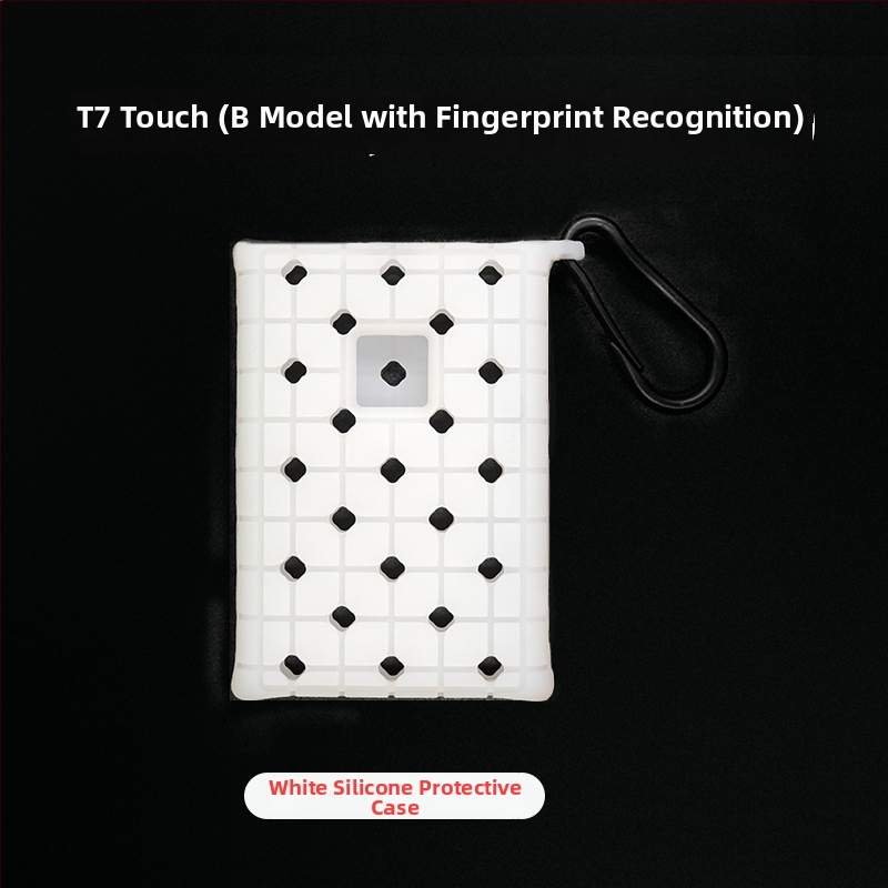 Silīkona aizsargkorpuss Samsung T7/T7 Touch/T9 – kritiena izturība un siltuma izkliede, ar karabīnu, pielāgojams logotips un iepakojums