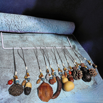 Privjesak za telefon i ključeve – nehrđajući čelik, ručno pleteno, proljeće 2025, prirodni stil, auto ukrasi