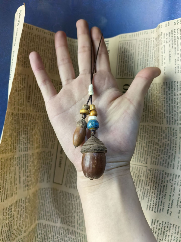 Privjesak za telefon i ključeve – nehrđajući čelik, ručno pleteno, proljeće 2025, prirodni stil, auto ukrasi