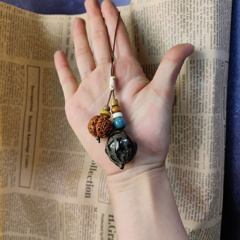 Privjesak za telefon i ključeve – nehrđajući čelik, ručno pleteno, proljeće 2025, prirodni stil, auto ukrasi