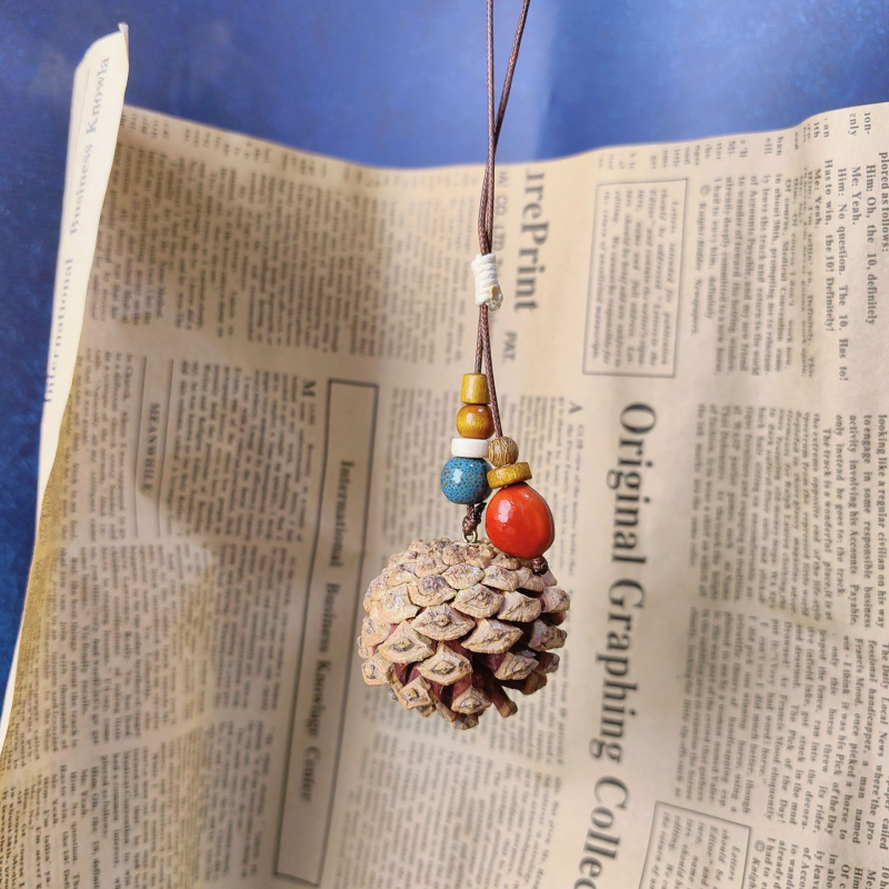 Privjesak za telefon i ključeve – nehrđajući čelik, ručno pleteno, proljeće 2025, prirodni stil, auto ukrasi