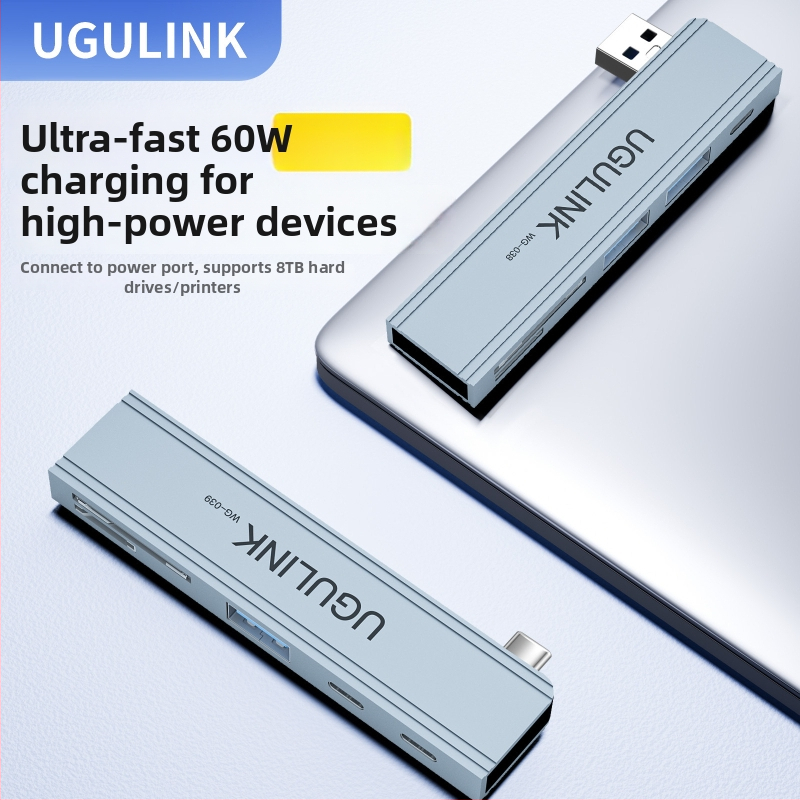 Type-C USB hub WG so štyrmi USB 3.0 portmi — USB 3.0 rozhranie, Prenosová rýchlosť 3.0, Bez externého napájania