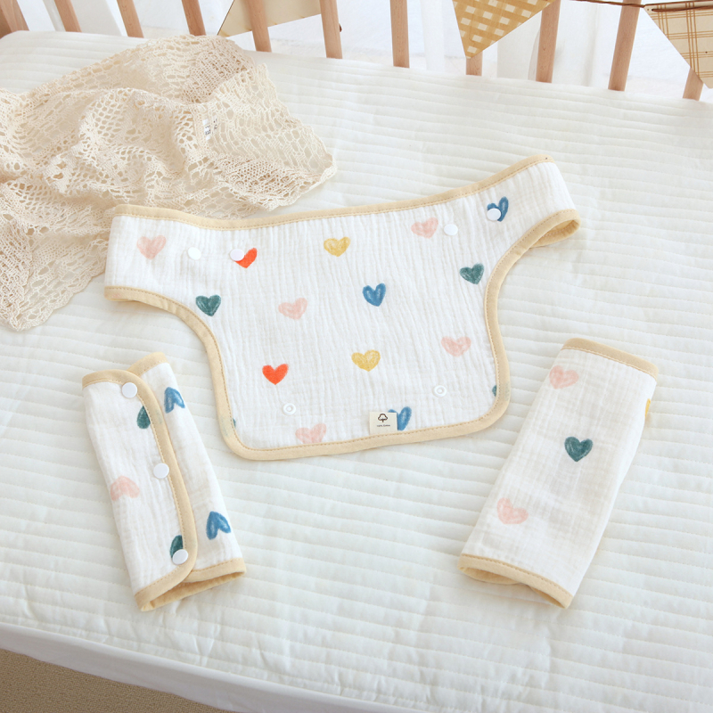 Prosop de salivă din bumbac pentru nou-născuți, cu bretele la umăr, 4 straturi, imprimeu cu desene animate