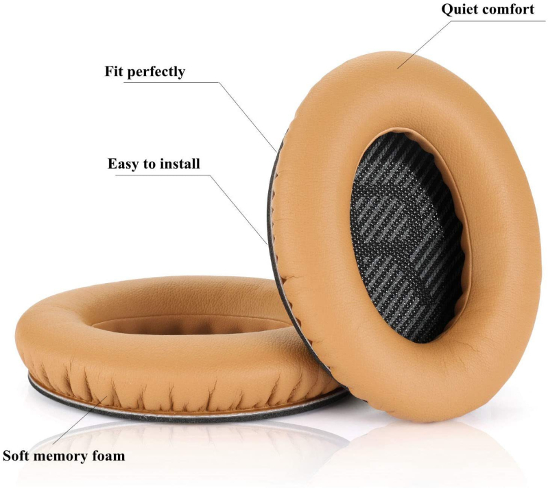 Ausu spilventiņi Bose QC35 QC25 QC15 - PU āda, OEM, saderīgs ar Bose QC35