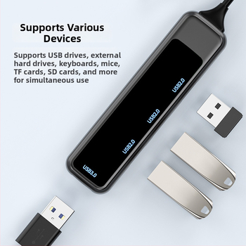 H-388 USB proširivački dock s vanjskim napajanjem, USB 3.0 hub, 1–4 priključka, Type-C čitač kartica