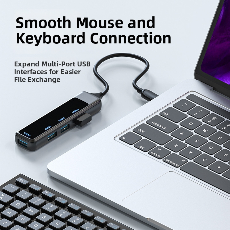 H-388 USB rozšírená dok s externým napájaním, USB 3.0 hub, 1–4 porty, Type-C čítačka kariet