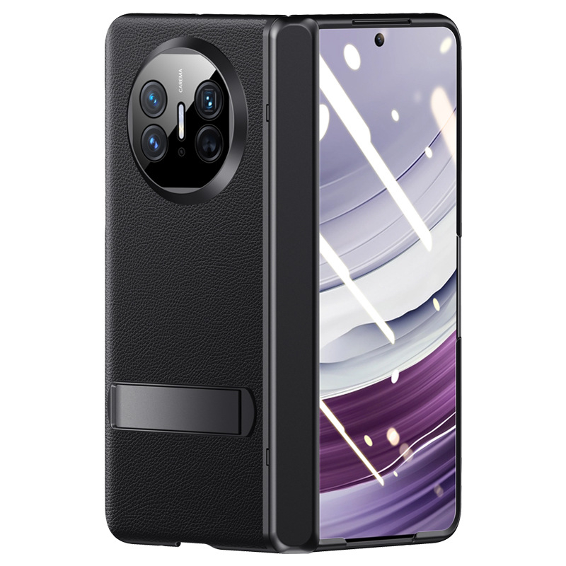 Huawei Mate X5 flip korpuss no mākslīgās ādas, minimālistisks biznesa stils, mākslīgā āda, elektroplatinga apdare, triecienizturīgs, pret kritieniem, siltuma vadīšana