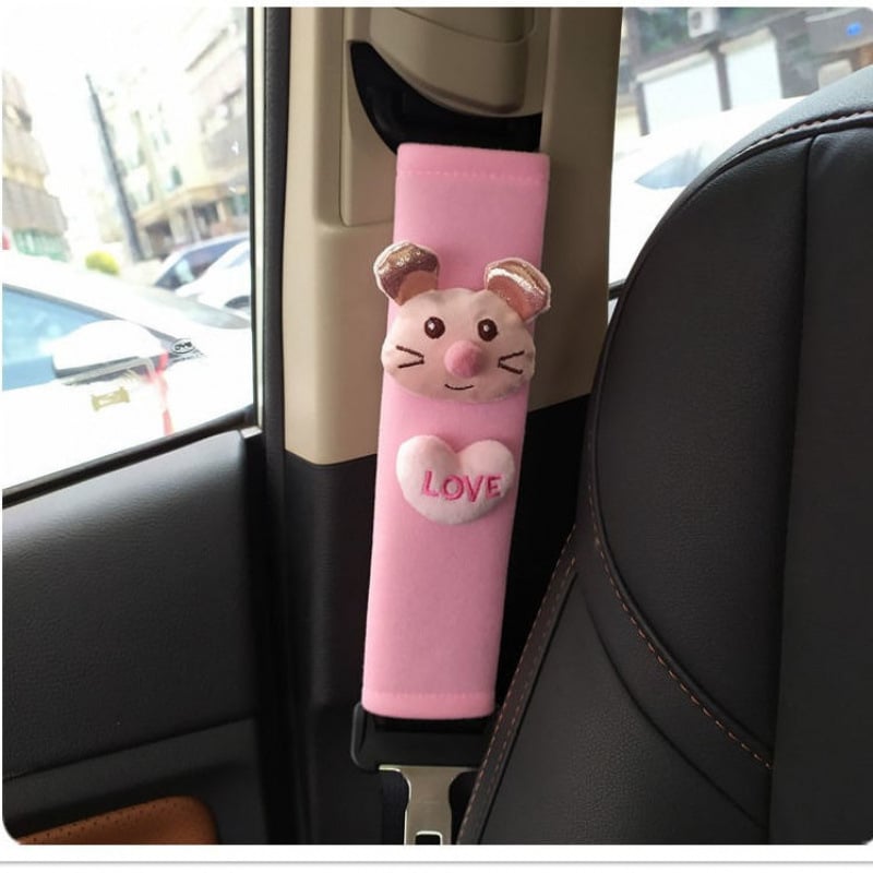 Κάλυμμα ώμου ζώνης αυτοκινήτου - Μαλακό φλάνελ, Χαριτωμένο σχέδιο κινούμενου σχεδίου, Unisex, Χωρίς εξατομίκευση