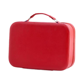 Geantă de machiaj din PU, impermeabilă, portabilă, cu capacitate extensibilă, închidere cu fermoar