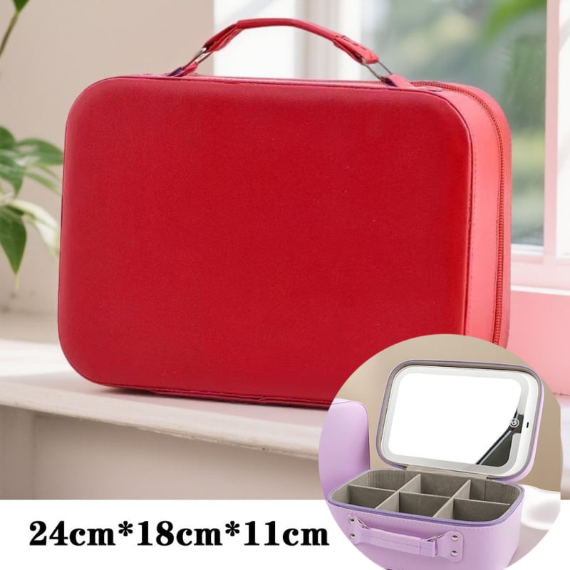 Geantă de machiaj din PU, impermeabilă, portabilă, cu capacitate extensibilă, închidere cu fermoar