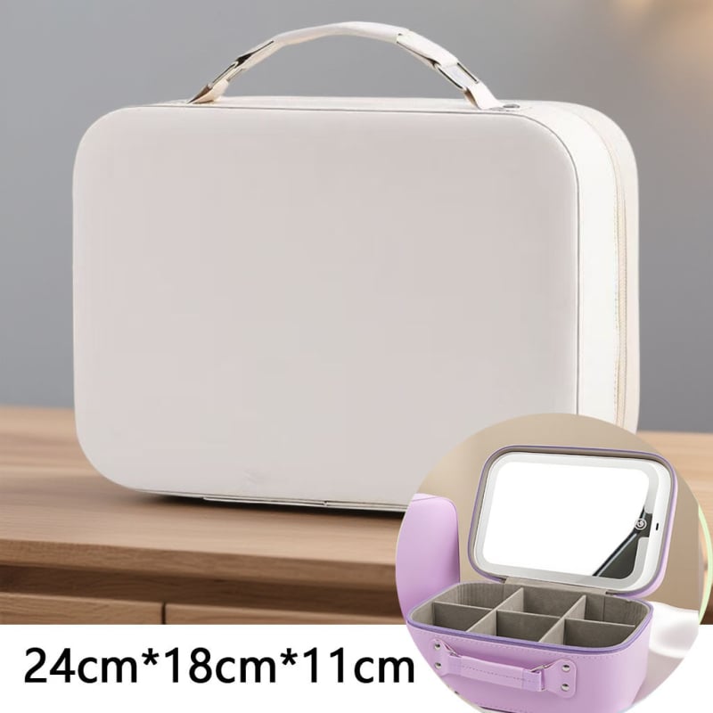 Geantă de machiaj din PU, impermeabilă, portabilă, cu capacitate extensibilă, închidere cu fermoar