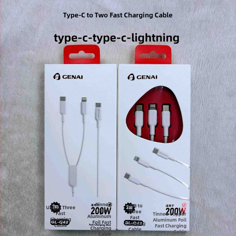 Gona 200W USB-C/Lightning καλώδιο δεδομένων για συσκευές Apple και Android, με γρήγορη φόρτιση, κατασκευασμένο από TPE