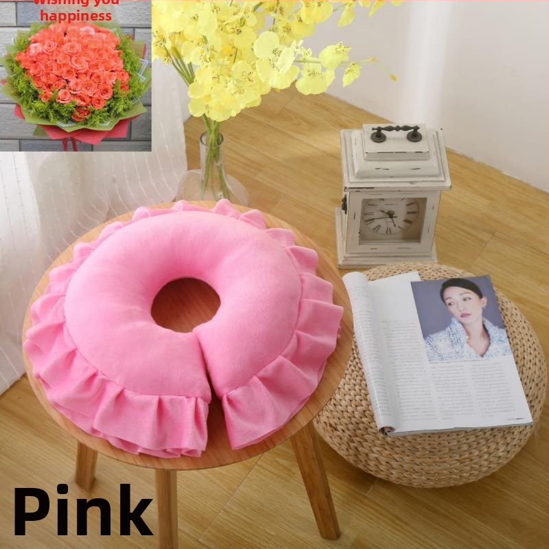 Perna în formă de U din latex pentru adulți, utilizare de o singură persoană, umplere 70% latex, susținere cervicală pentru dormit pe o parte