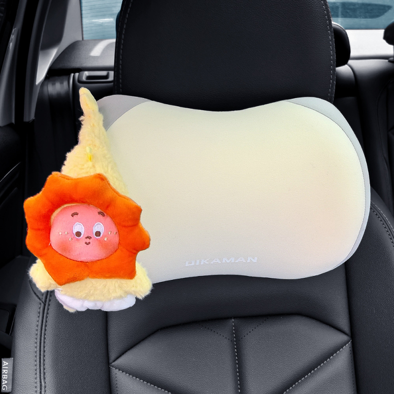 Автомобилна възглавничка за врата с паметна пяна, външен изкуствен плюш, универсална съвместимост, всесезонен пълнител от синтетични влакна, стил карикатура
