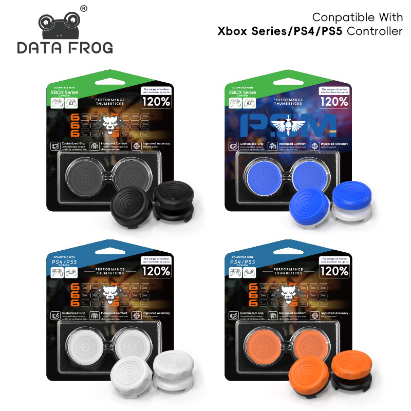 Capete de ridicare joystick PS4/PS5 – Silicona/ABS, Antiderapant, 15 mm și 10 mm, set de 2, 15 g