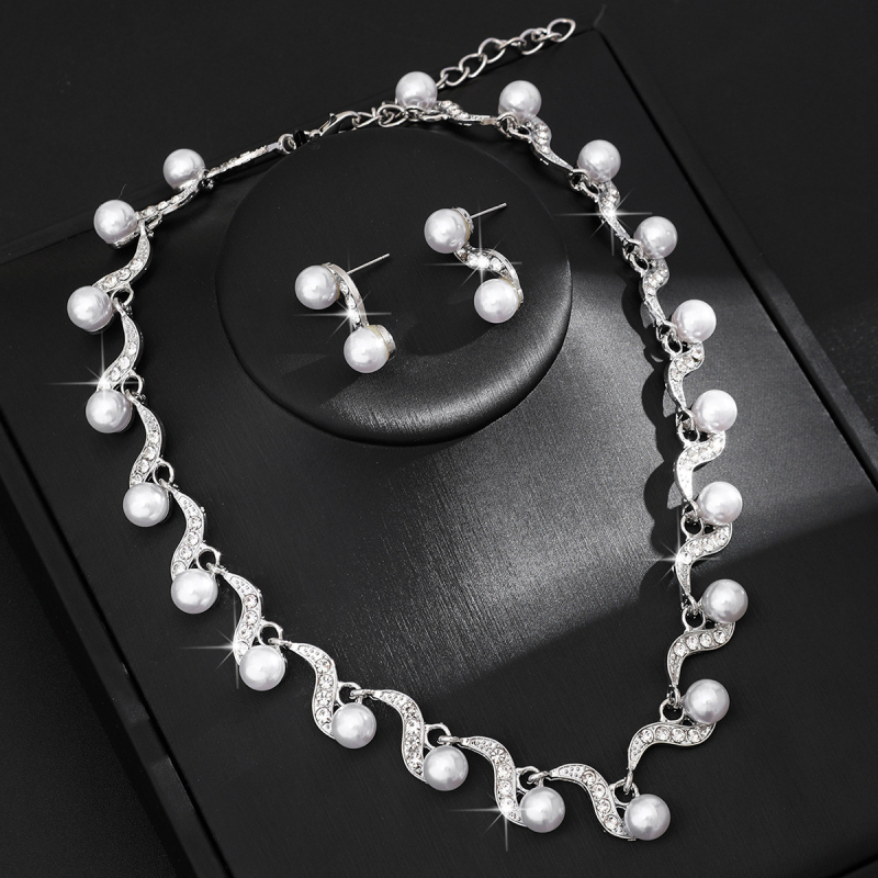 Set de bijuterii din aliaj cu pietre Rhinestone, colier și cercei, lanț în formă de O, stil proaspăt și dulce, primăvara 2025