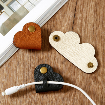 Навивател за кабел за данни – кожа от първи слой, Love тип, минималистичен стил, модел 6938